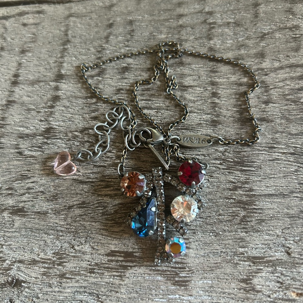 Sabika Necklace with Blue, AB, and Red Accents
